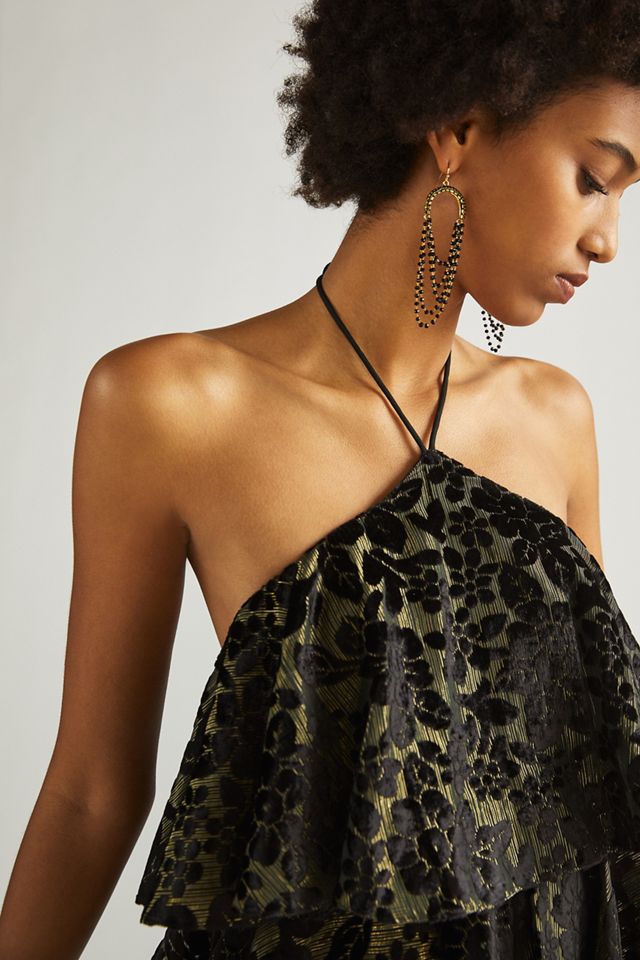 Tiered Halter Mini Dress #1