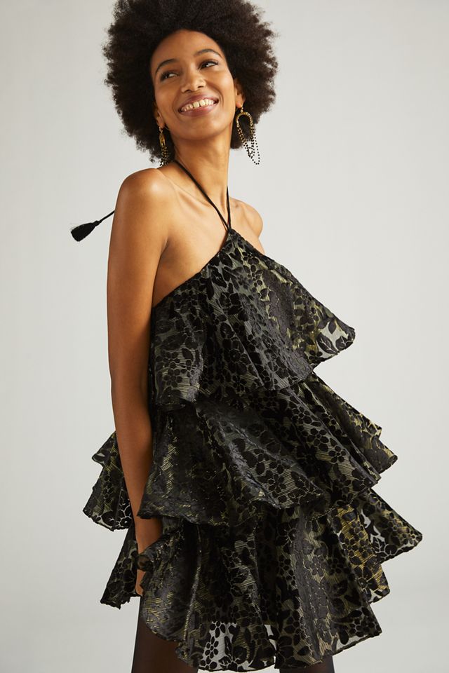 Tiered Halter Mini Dress #3