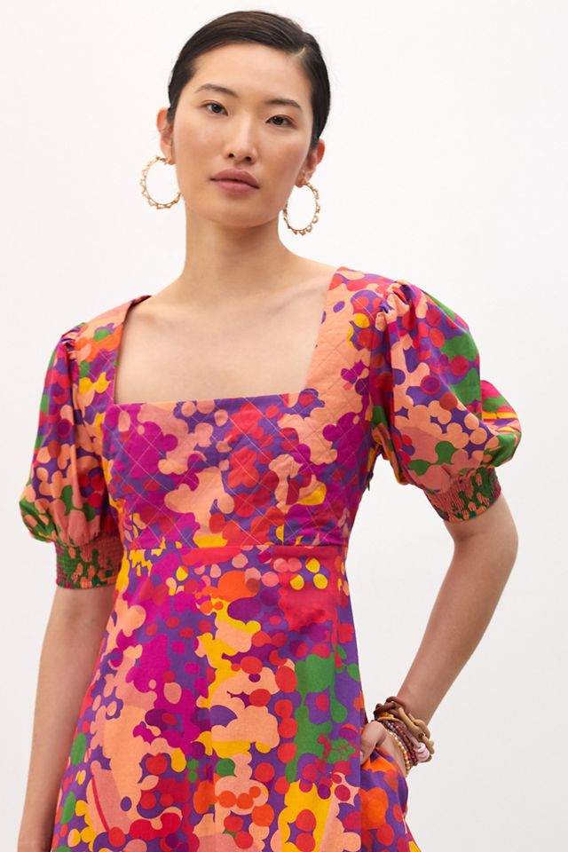strapless open back dress Farm Rio x Anthropologie One-Shoulder Slim Floral Midi Dress  Luxy Thrift