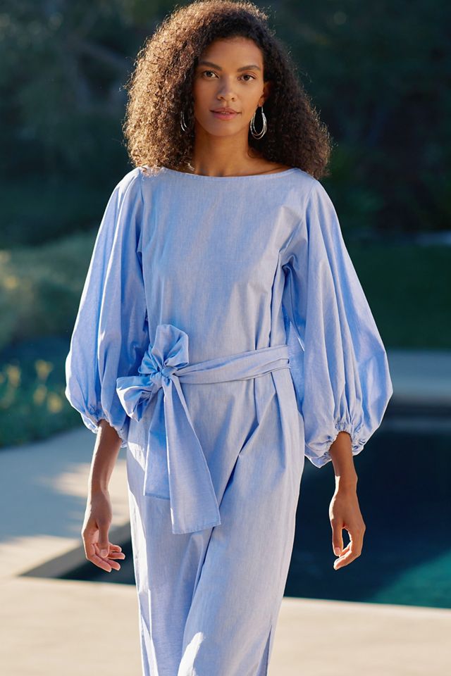 Margo Baridon Chambray Maxi Dress | Anthropologie