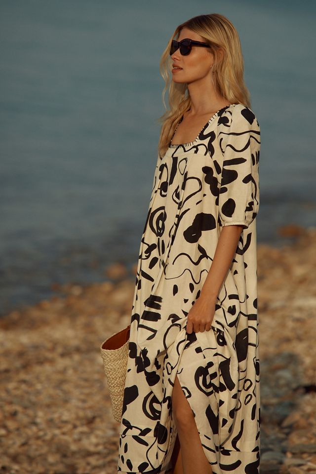 Hunter Bell Waverly Linen Trapeze Dress #2