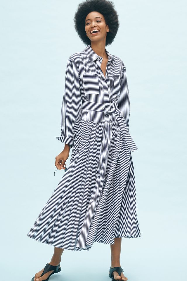 Hunter Bell Randolph Long-Sleeve Midi Shirt Dress | Anthropologie