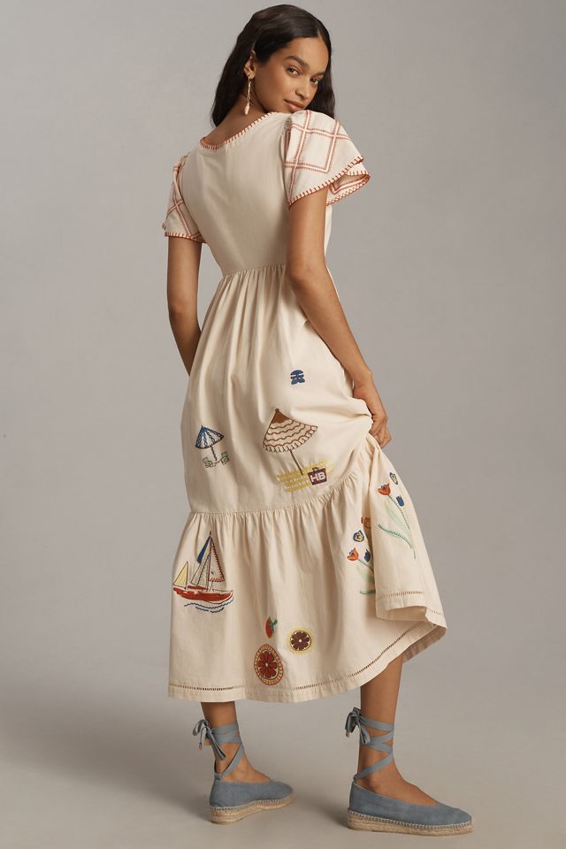 Hunter Bell Marley Embroidered Midi Dress #1