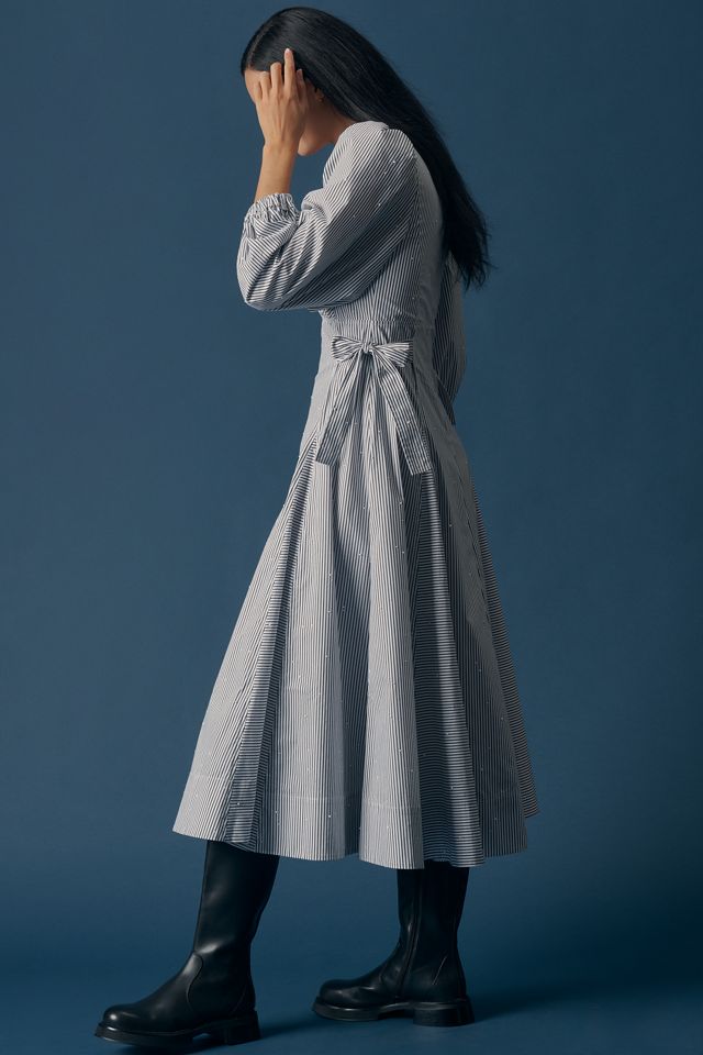 Hunter Bell Vera Long-Sleeve V-Neck A-Line Midi Dress #3