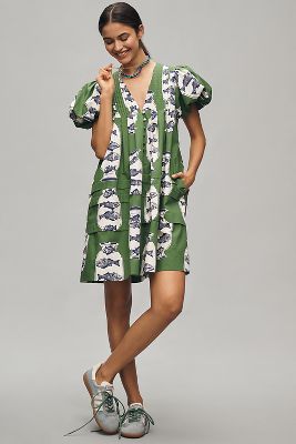 Hunter Wilkes Puff-sleeve Babydoll Dress