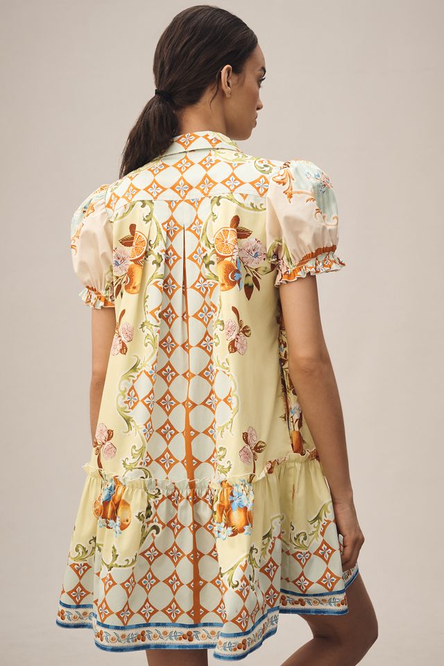 Hunter Bell Puff-Sleeve Swing Mini Dress #2