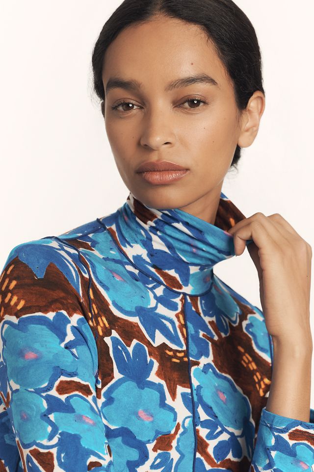 Hunter Bell Long Sleeve Slim Turtleneck Midi Dress #1