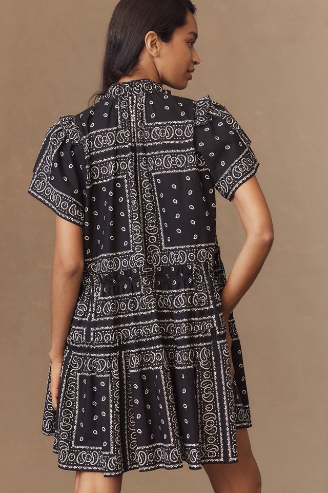 Hunter Bell Merritt Short-Sleeve Mini Swing Dress #1