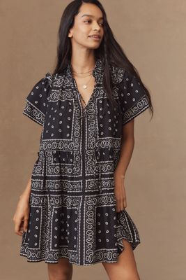 Hunter Bell Merritt Short-Sleeve Mini Swing Dress