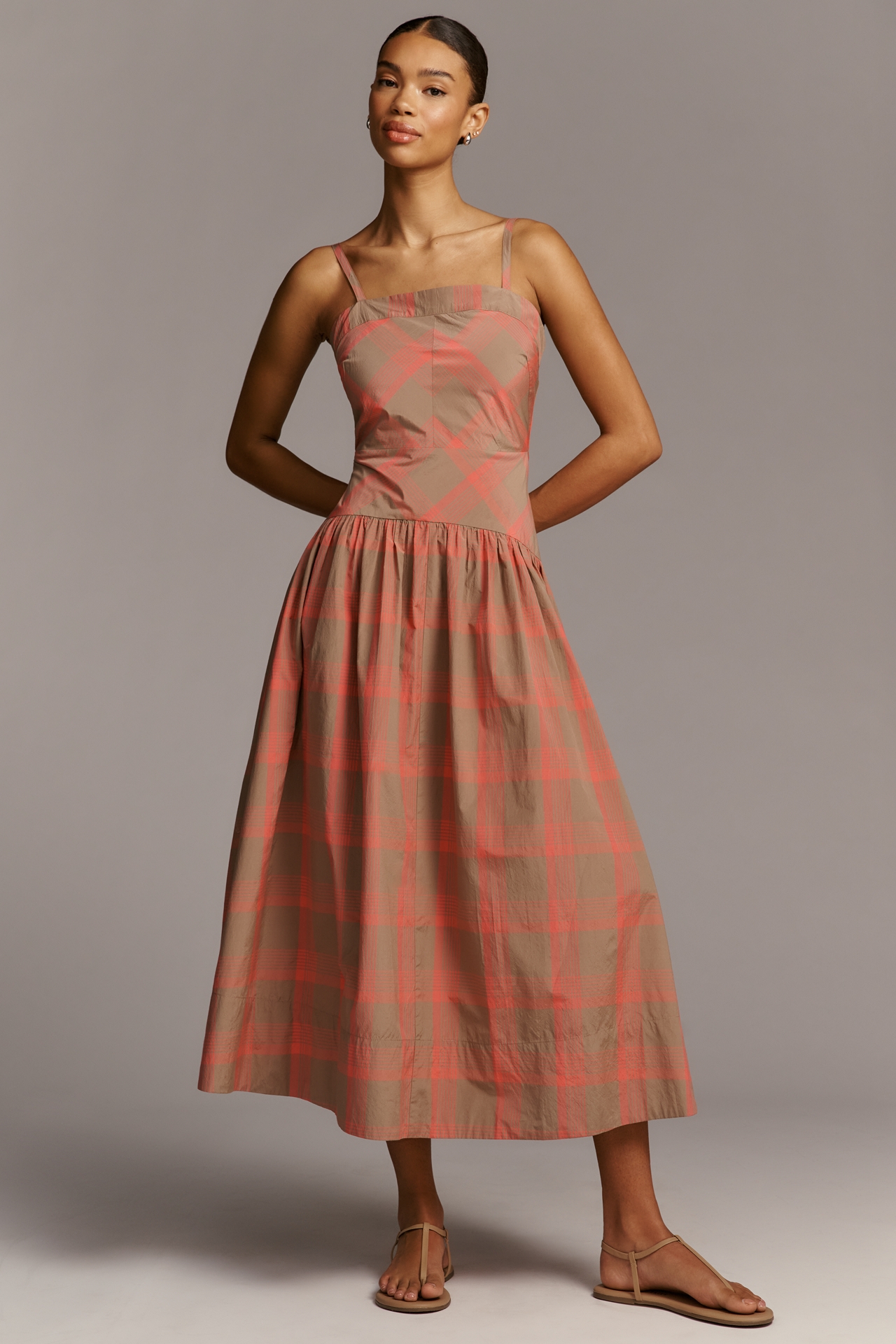 Hunter Bell Newberry Sleeveless Square-Neck Midi Dress