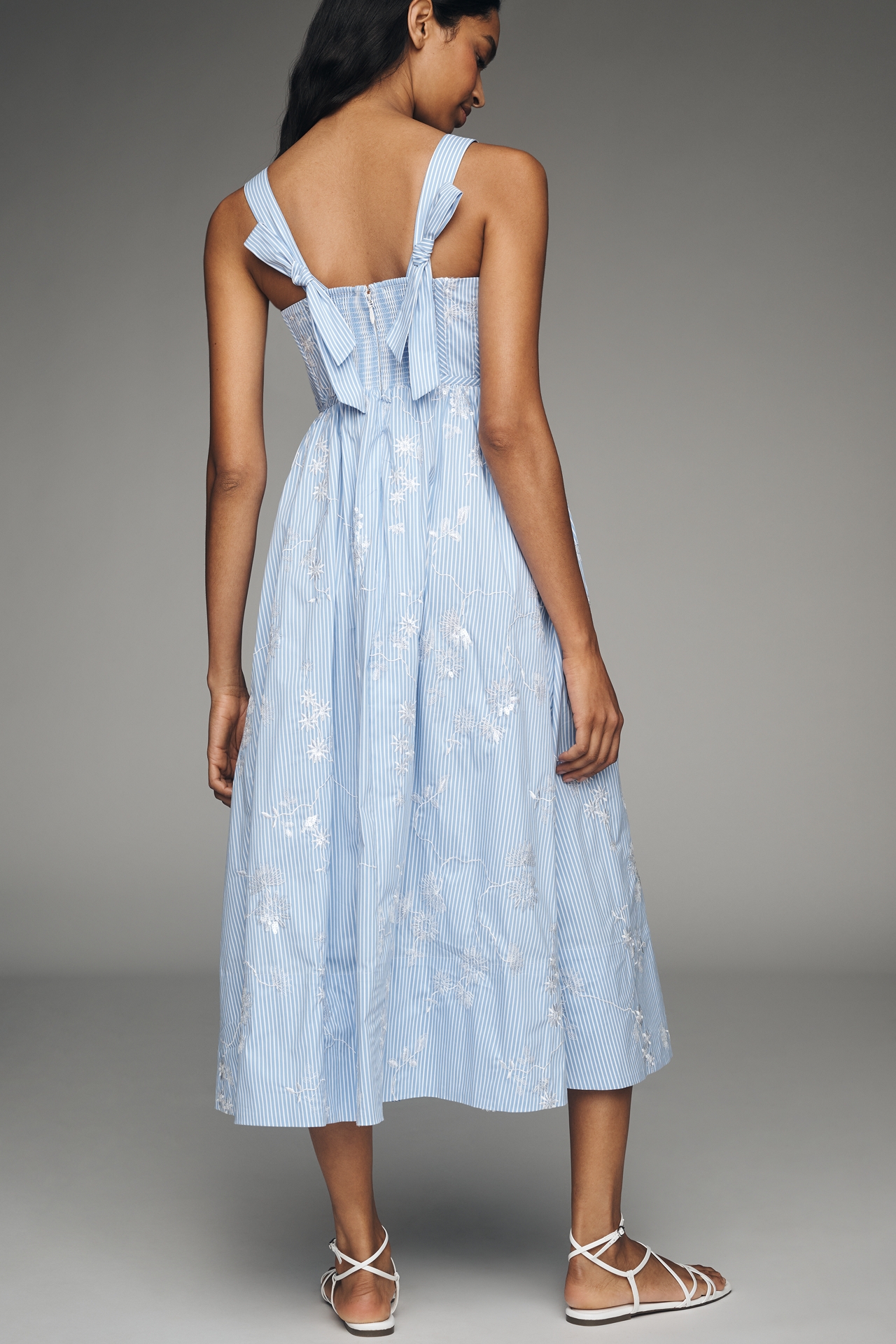 Hunter Bell Gracie Embroidered Bustier Midi Dress