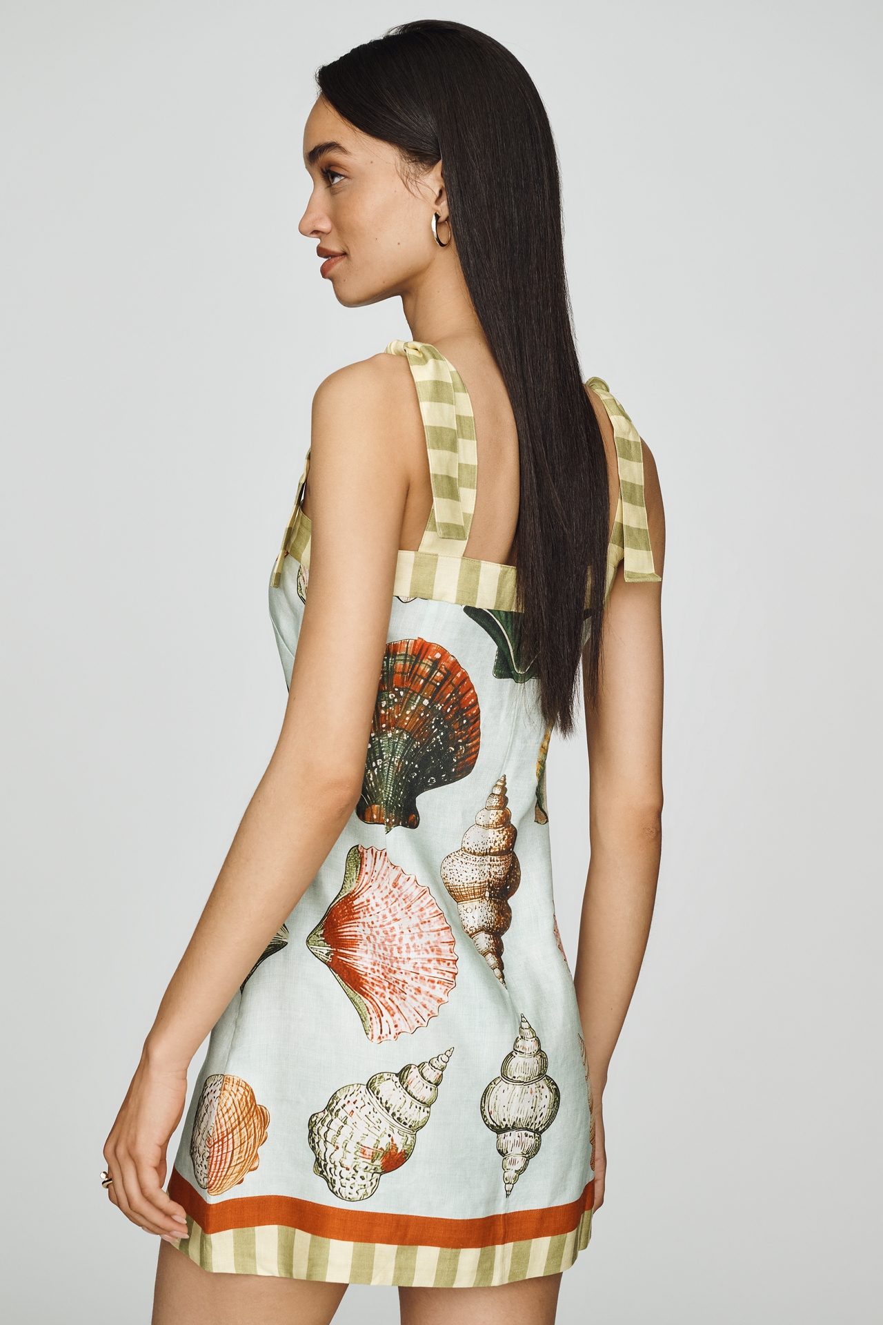 Hunter Bell Alba Printed Linen-Blend Mini Dress
