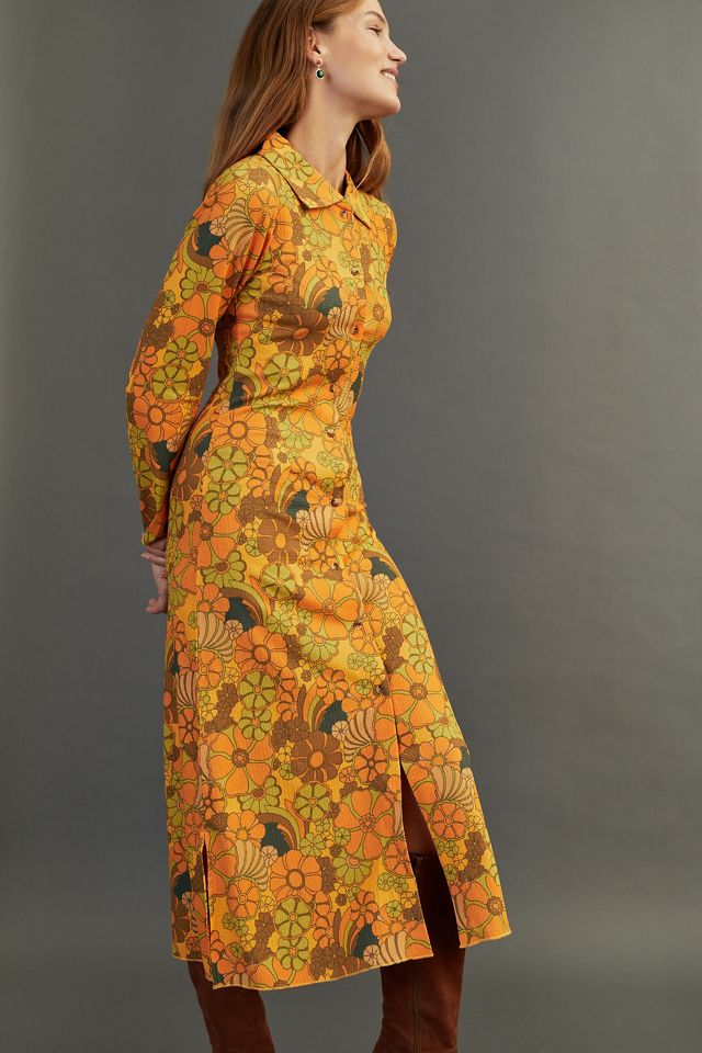 damson madder orange dress Damson Madder Iris Bow Midi Dress