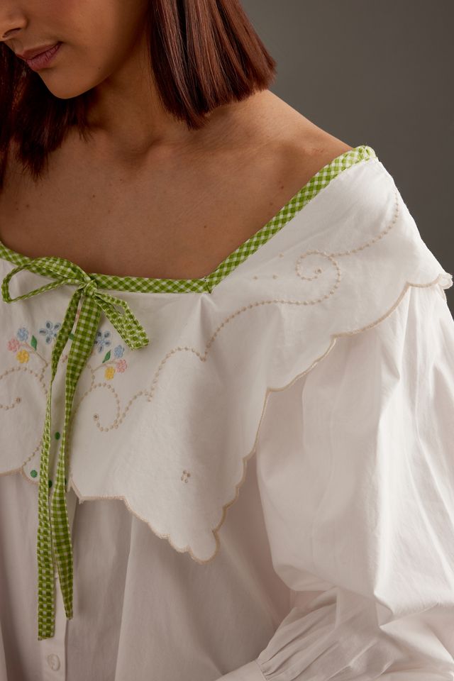 M | Skyla Sleeve Embroidered Mini Dress Yellow