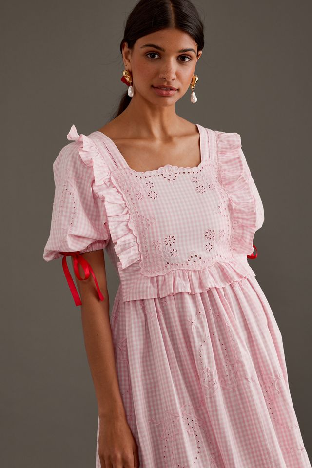 Damson Madder Rhea Puff-Sleeve Midi Dress | Anthropologie UK