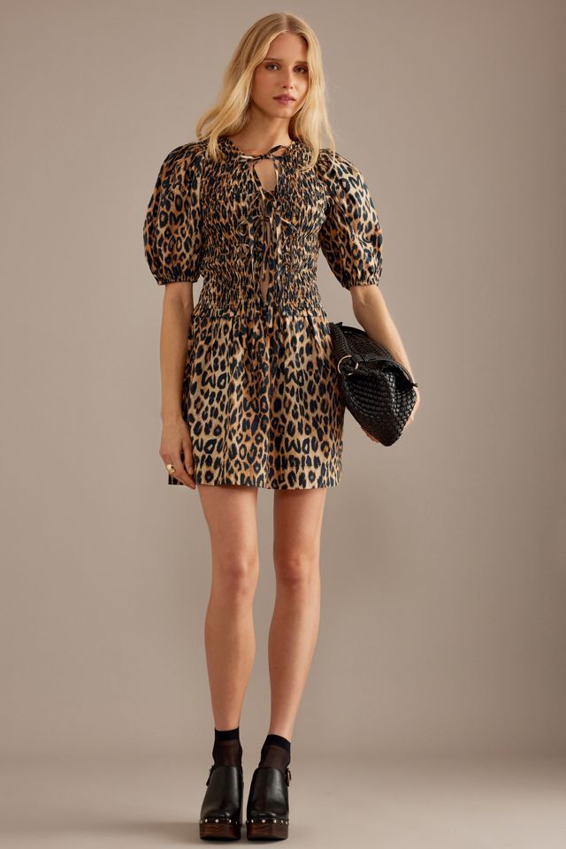 Damson Madder Bluebelle Leopard Shirred Mini Dress #4