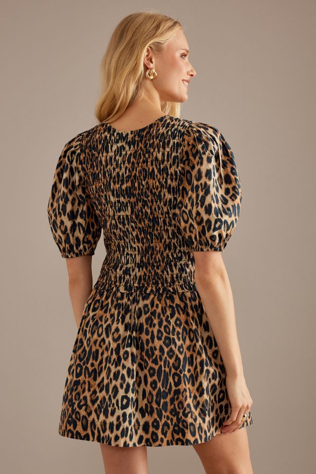 Damson Madder Bluebelle Leopard Shirred Mini Dress #2