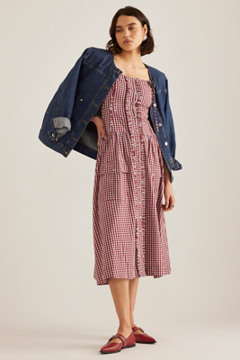 ワンピース Damson Madder Faith Midi Dress Damson Madder Faith Drop-Waist Midi Dress | Anthropologie