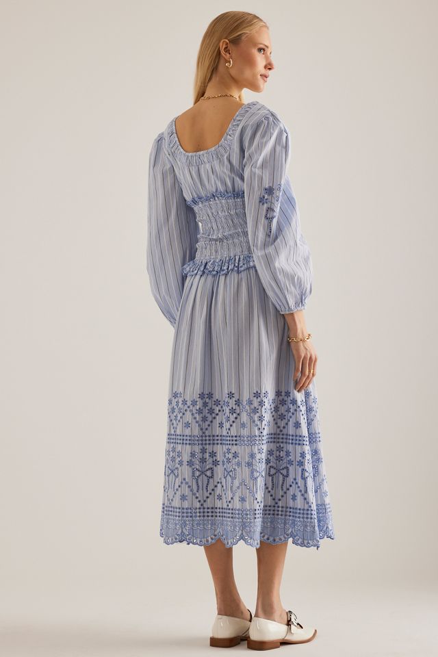 Damson Madder Nola Gerafftes Midi-Kleid #1