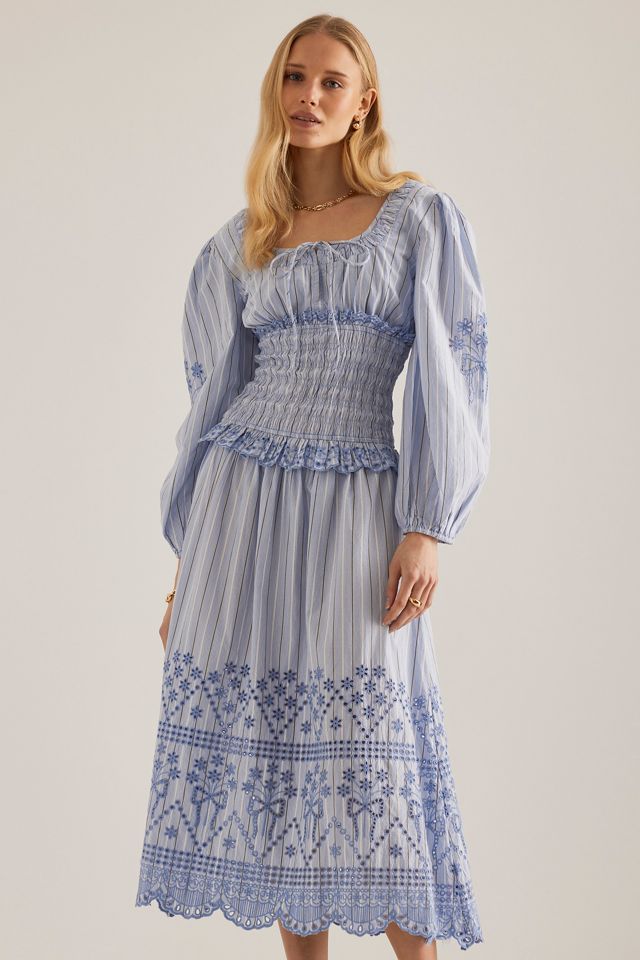 Damson Madder Nola Gerafftes Midi-Kleid #3