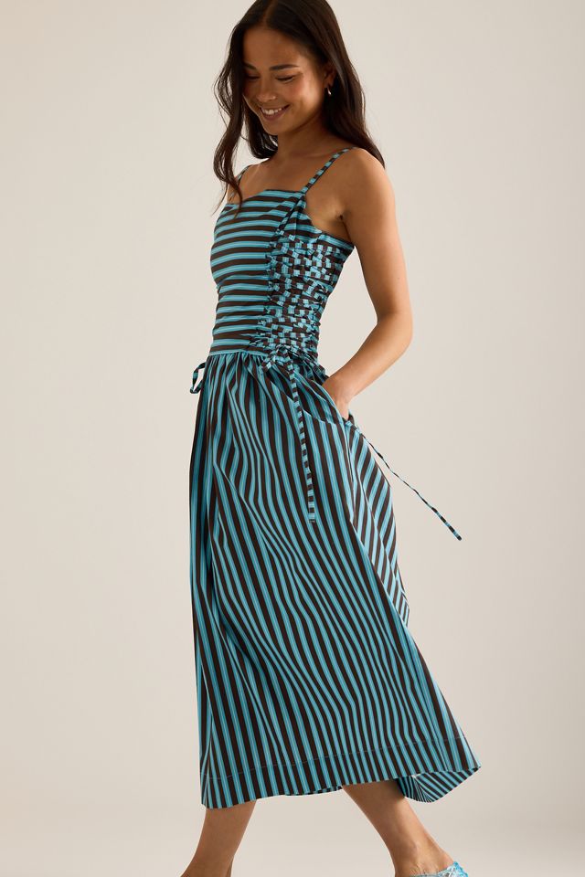 Robe mi-longue Angelina à rayures Damson Madder #3