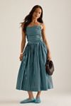 angelina midi dress blue choc stripe Isabela Striped Sweetheart Midi Dress main image 0