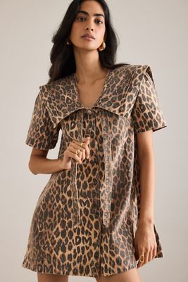 Robe mini léopard Goldie Damson Madder