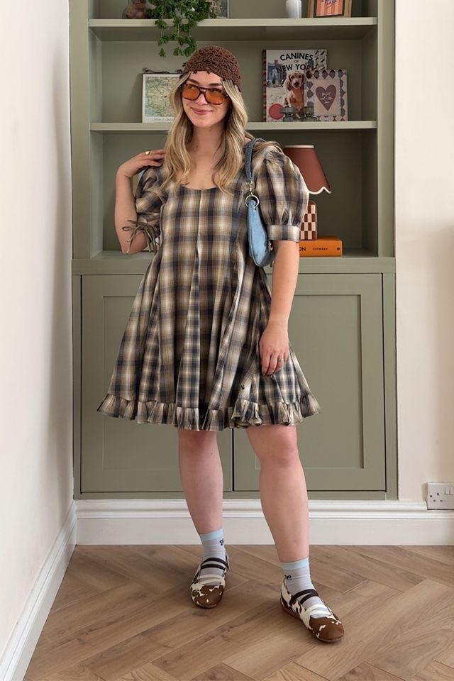 Mini-robe à carreaux Sabrina Damson Madder #2