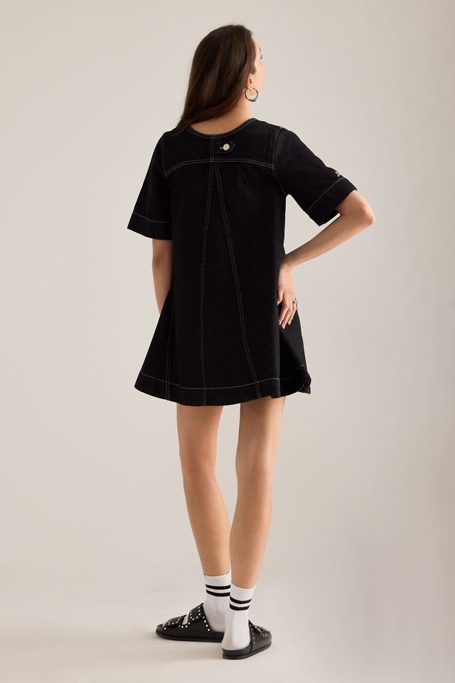 Damson Madder Robe trapèze mini en jean réversible Bridget #5