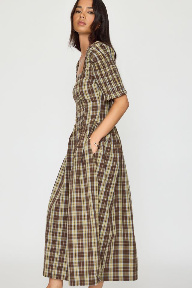 Damson Madder Emmy Shirred Check Midi Dress #3