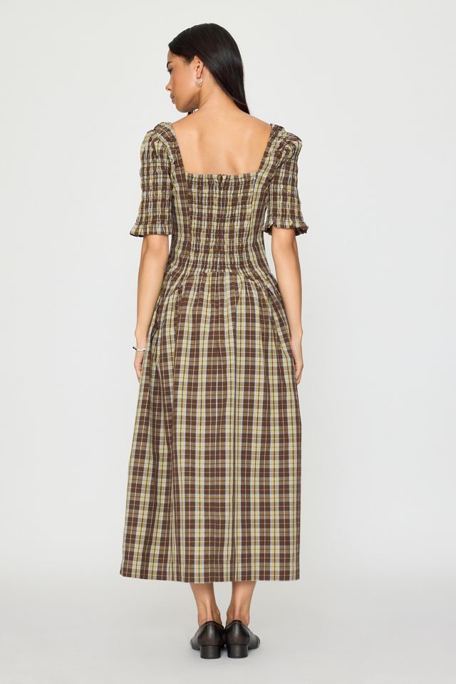 Damson Madder Emmy Shirred Check Midi Dress #5