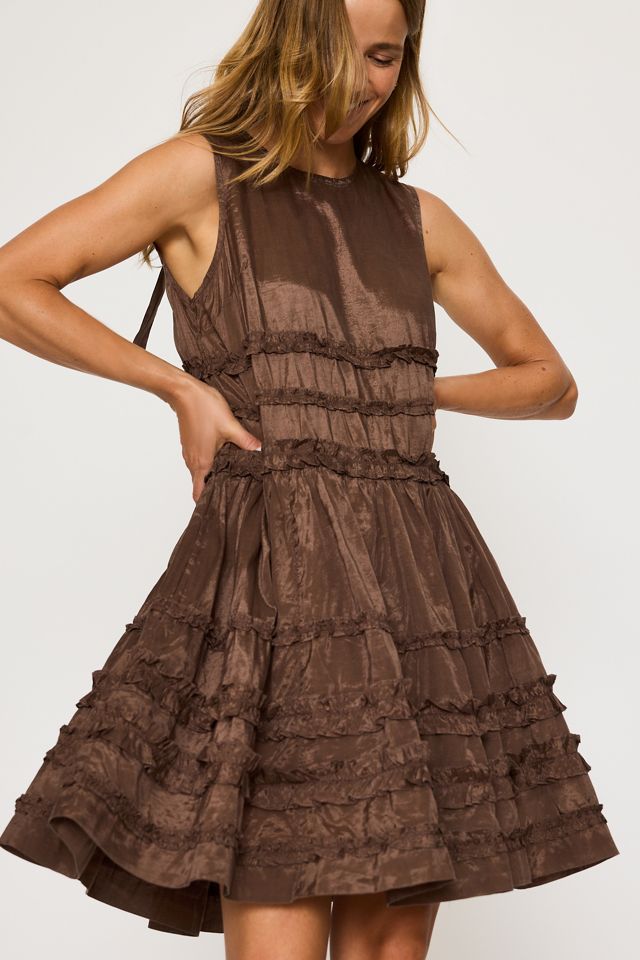 Vestido Midi Transparente con Volantes Reed de Damson Madder #1