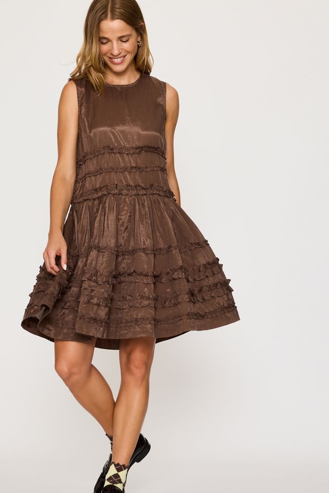 Vestido Midi Transparente con Volantes Reed de Damson Madder #3
