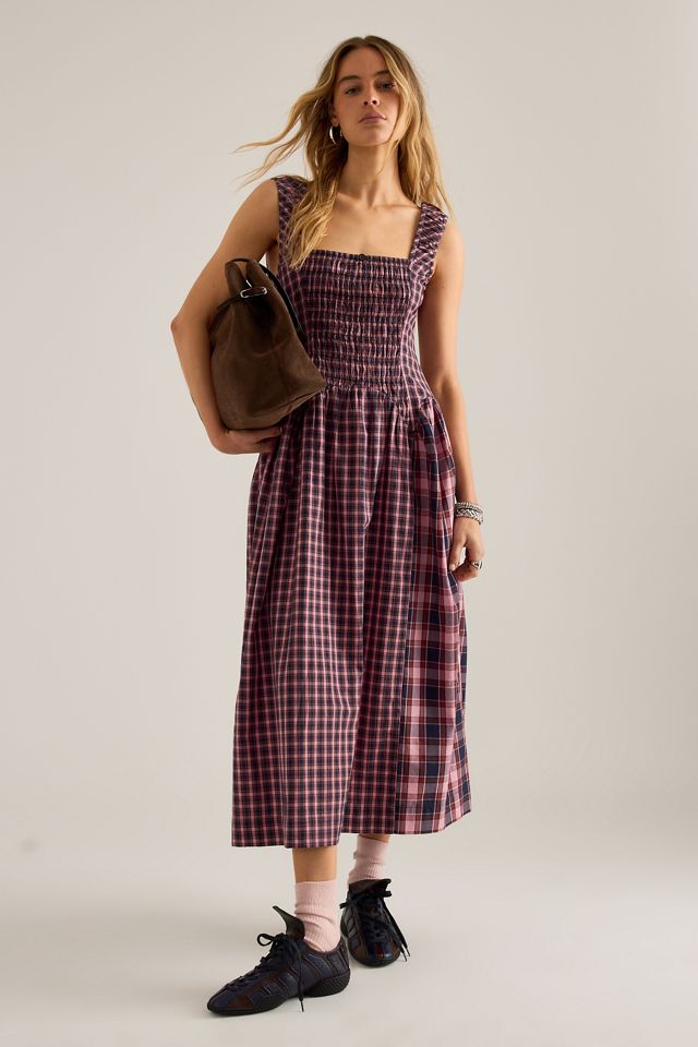 Abito Midi a Quadri Mallory Damson Madder #1