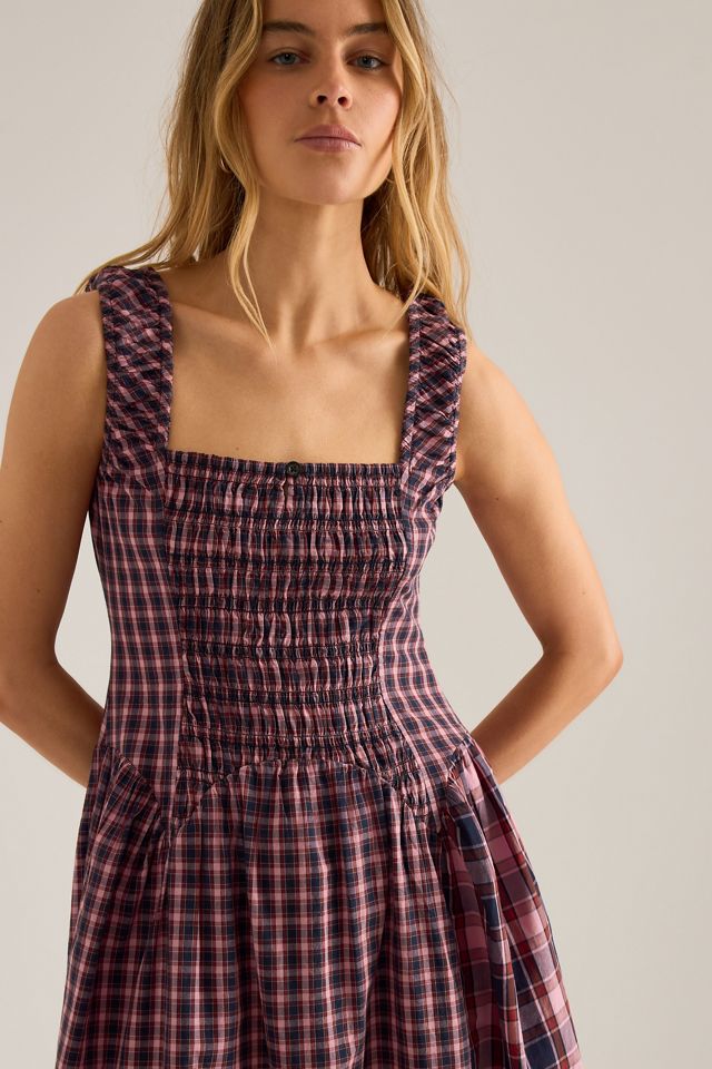 Abito Midi a Quadri Mallory Damson Madder #3