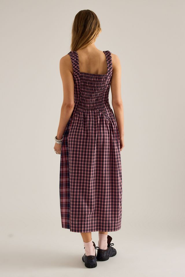 Abito Midi a Quadri Mallory Damson Madder #5