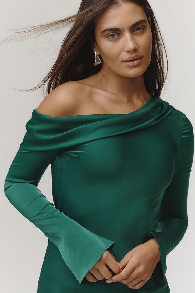 NIA Claire Off-The-Shoulder Slip Midi Dress #6