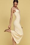NIA Ina Sleeveless Cowl-Neck Ruched Maxi Dress