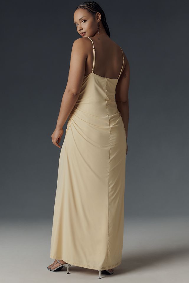 NIA Ina Sleeveless Cowl-Neck Ruched Maxi Dress #6