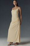 NIA Ina Sleeveless Cowl-Neck Ruched Maxi Dress