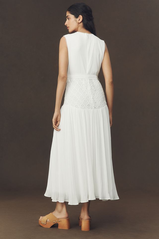 Arose Studio Allison Sleeveless Lace Pleated Maxi Dress #3