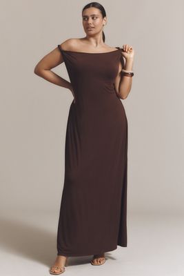 NIA Claire Off-The-Shoulder Slip Midi Dress | Anthropologie