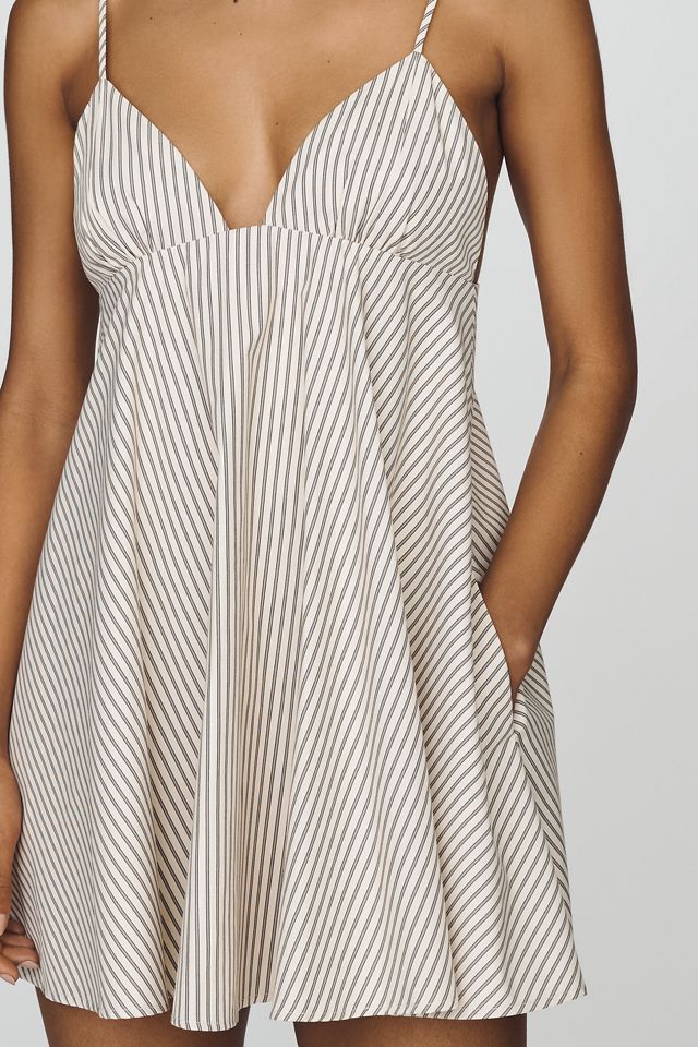 NIA Alessia V-Neck Cotton Blend Mini Dress #3