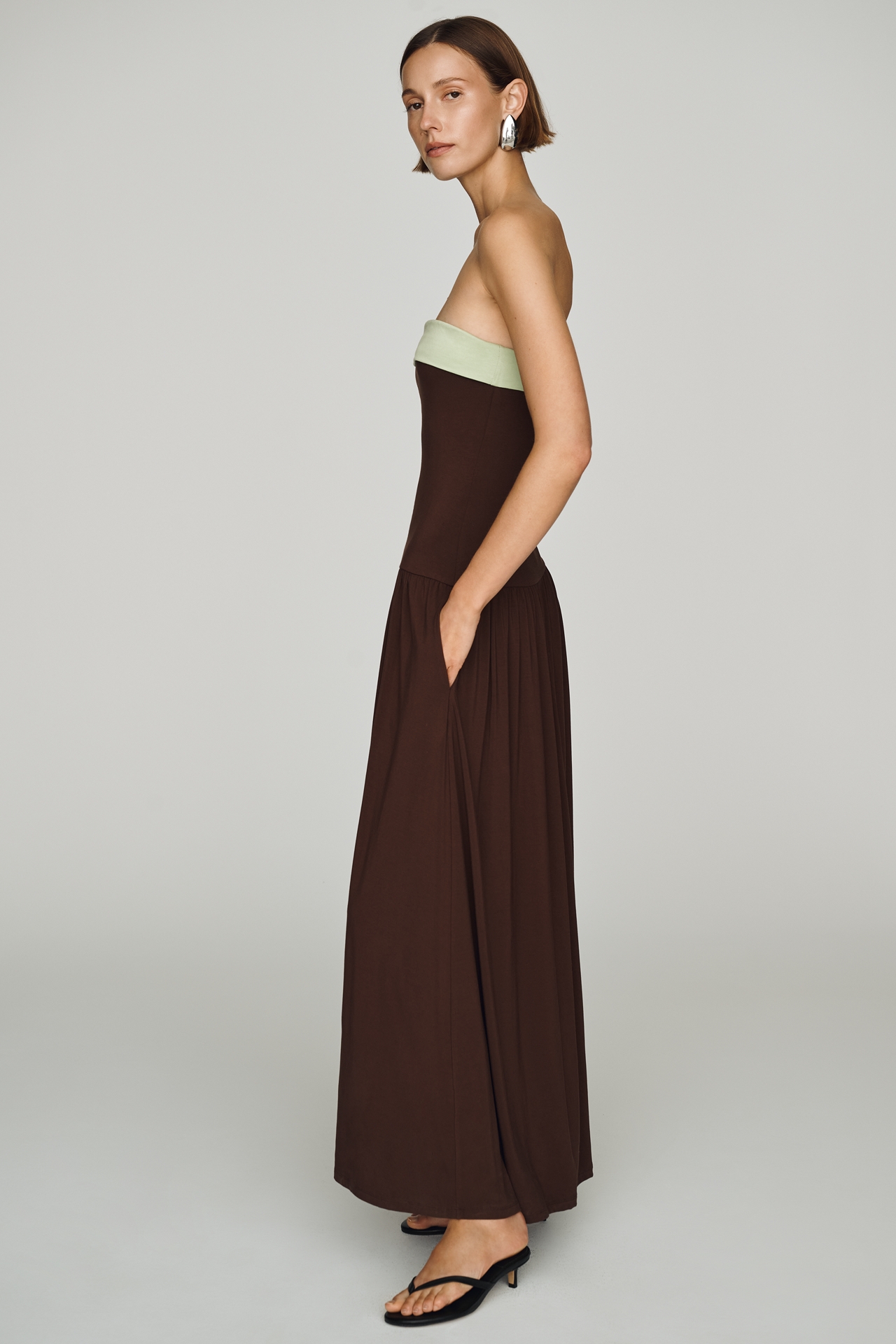 NIA Santo Strapless Midi Dress