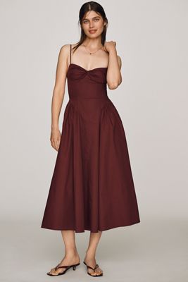 NIA 100% Cotton Destene Sweetheart Midi Dress