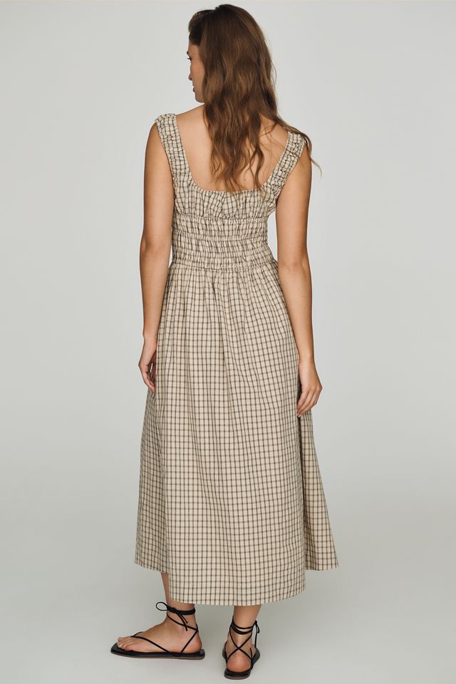 NIA 100% Cotton Smocked Midi Dress #2