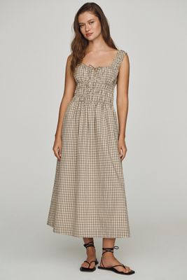 NIA 100% Cotton Smocked Midi Dress
