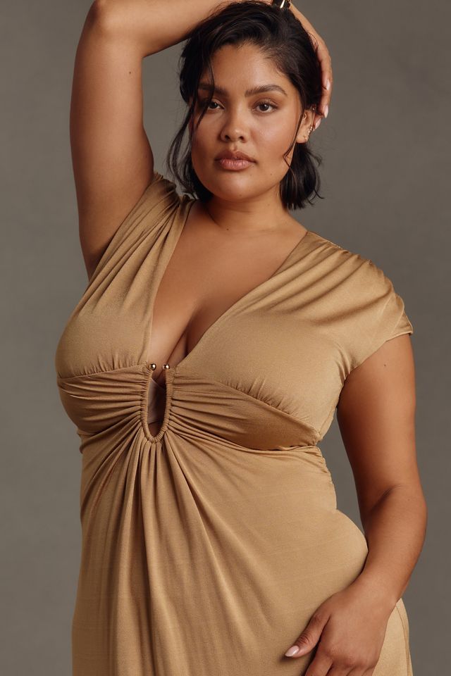 By Anthropologie V-Neck Ring Midi Dress #7