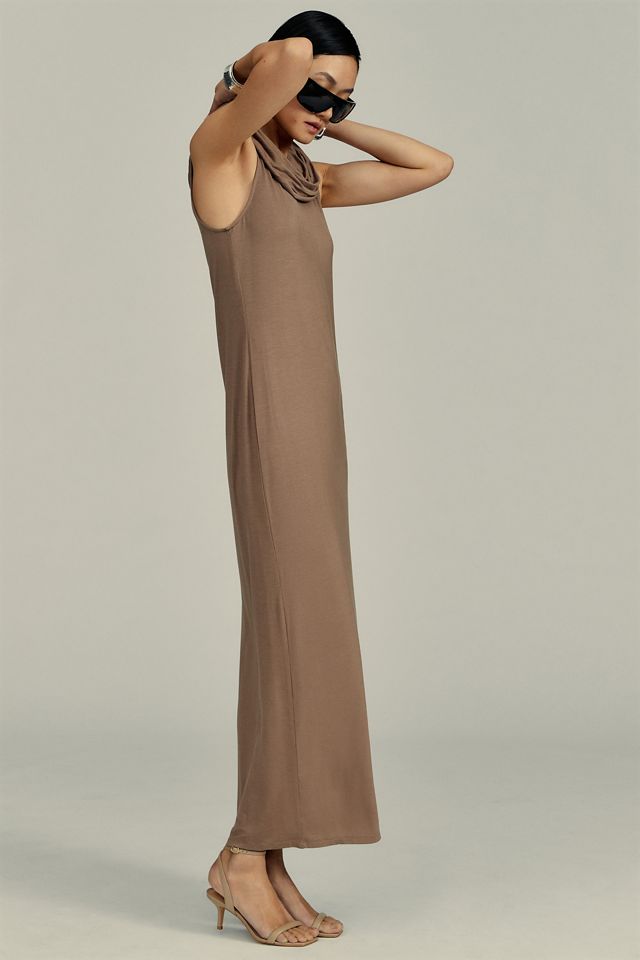 Flat White Sleeveless Slim Maxi Dress #3