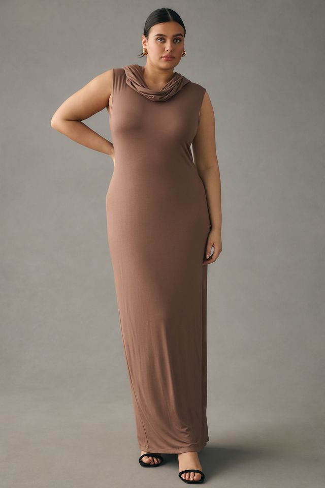 Flat White Sleeveless Slim Maxi Dress #6